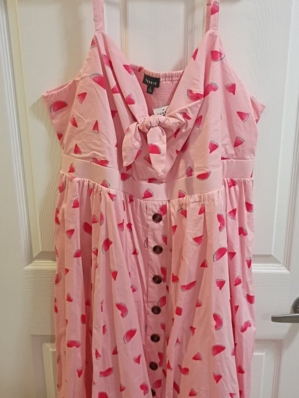 NWT Torrid Pink Watermelon Poplin Dress Size 3 3X 22-24